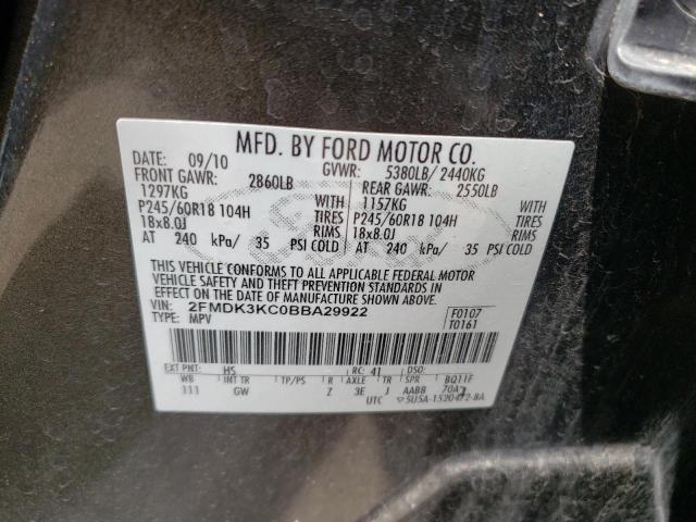 Photo 14 from auction – 2011 FORD EDGE LIMIT with VIN 2FMDK3KC0BBA29922