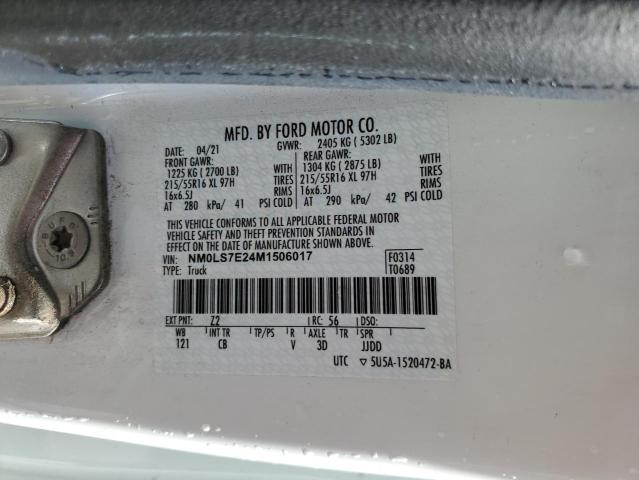 Photo 14 from auction – 2021 FORD TRANSIT CO with VIN NM0LS7E24M1506017