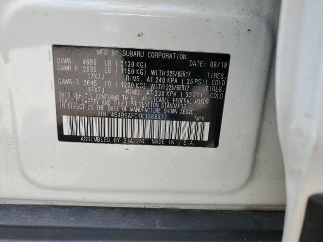 Photo 14 from auction – 2019 SUBARU OUTBACK 2. with VIN 4S4BSAFC1K3388377