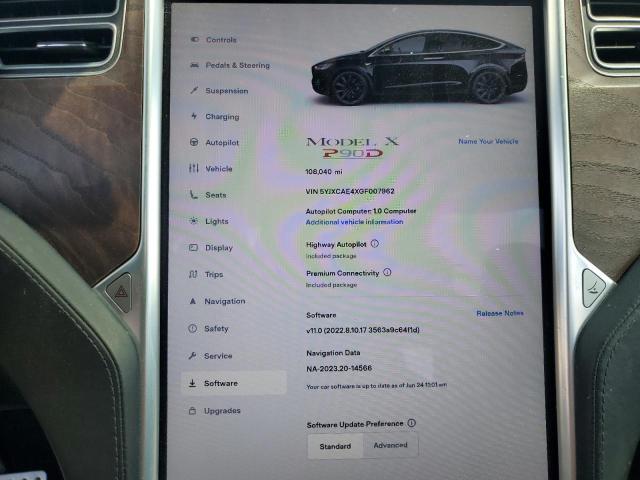 Photo 9 from auction – 2016 TESLA MODEL X with VIN 5YJXCAE4XGF007962