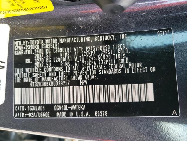 Photo 14 from auction – 2011 TOYOTA VENZA with VIN 4T3ZK3BBXBU039257