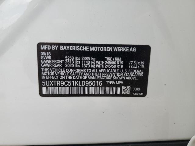 Photo 14 from auction – 2019 BMW X3 XDRIVE3 with VIN 5UXTR9C51KLD95016