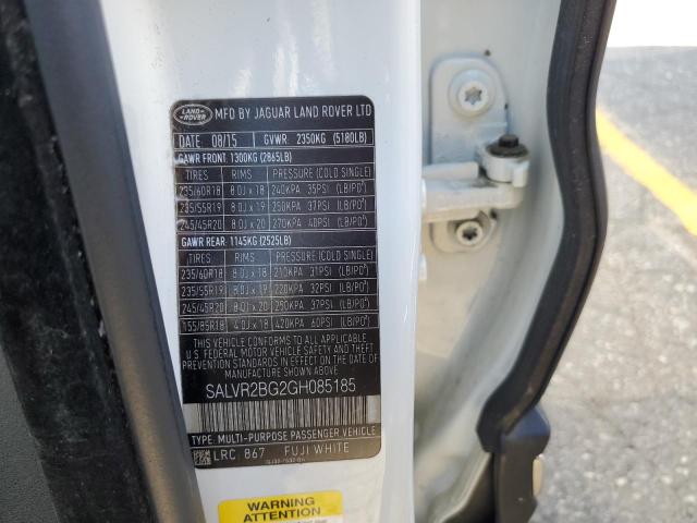 Photo 14 from auction – 2016 LAND ROVER RANGE ROVE with VIN SALVR2BG2GH085185