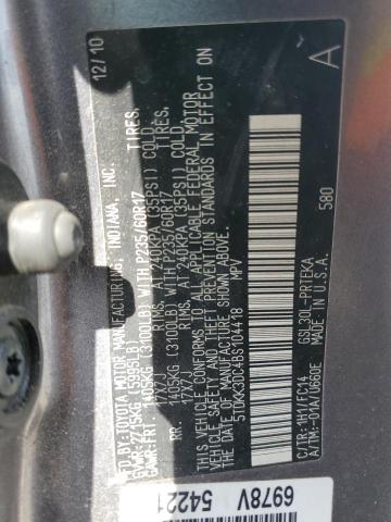 Photo 14 from auction – 2011 TOYOTA SIENNA LE with VIN 5TDKK3DC4BS104418