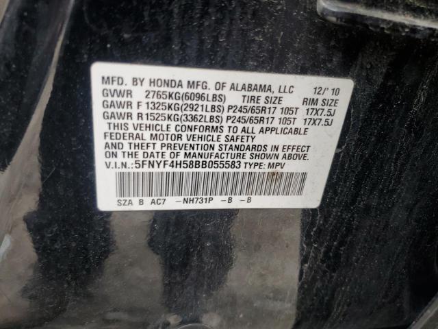 Photo 14 from auction – 2011 HONDA PILOT EXL with VIN 5FNYF4H58BB055583