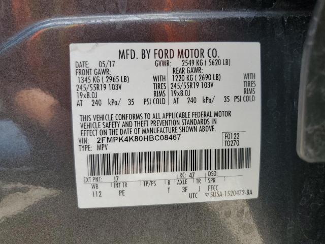 Zdjęcie 14 z aukcji – 2017 FORD EDGE TITAN z VIN 2FMPK4K80HBC08467