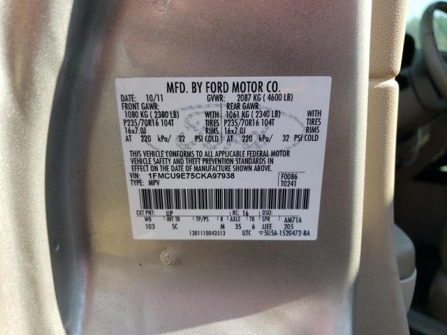Photo 14 from auction – 2012 FORD ESCAPE LIM with VIN 1FMCU9E75CKA97938