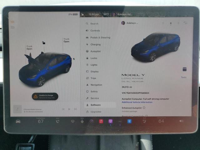 Photo 9 from auction – 2023 TESLA MODEL Y with VIN 7SAYGDEE0PF585803