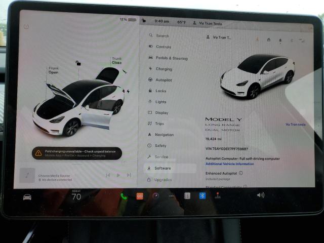 Photo 9 from auction – 2023 TESLA MODEL Y with VIN 7SAYGDEE7PF759687