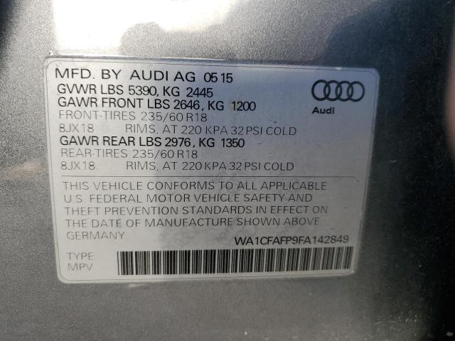 Photo 14 from auction – 2015 AUDI Q5 PREMIUM with VIN WA1CFAFP9FA142849