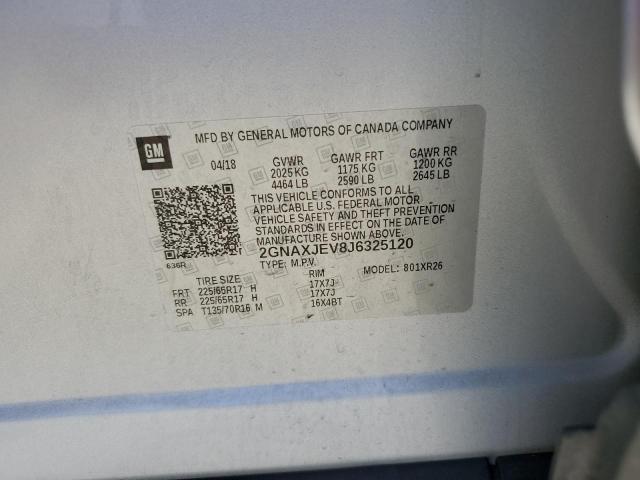 Photo 14 from auction – 2018 CHEVROLET EQUINOX LT with VIN 2GNAXJEV8J6325120