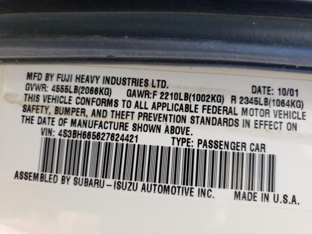 Photo 14 from auction – 2002 SUBARU LEGACY OUT with VIN 4S3BH665627624421
