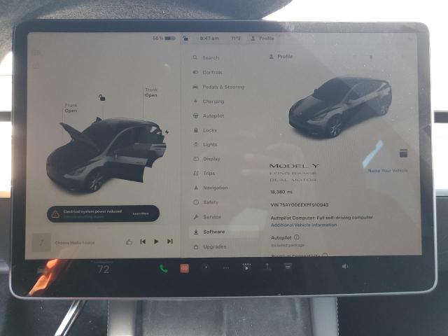 Photo 9 from auction – 2023 TESLA MODEL Y with VIN 7SAYGDEEXPF910943