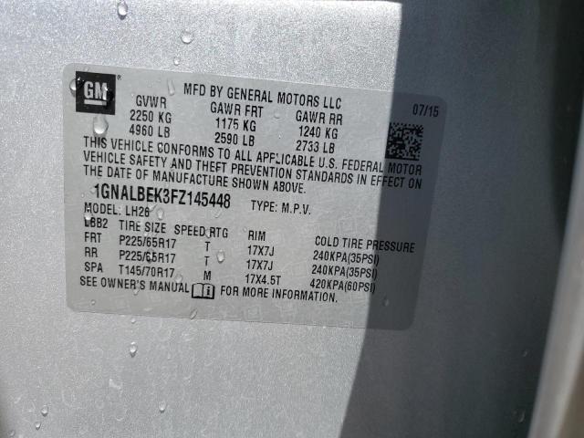 Photo 14 from auction – 2015 CHEVROLET EQUINOX LT with VIN 1GNALBEK3FZ145448