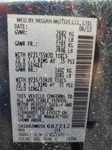 Photo 14 from auction – 2013 NISSAN PATHFINDER with VIN 5N1AR2MM2DC687212