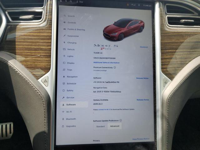 Photo 9 from auction – 2014 TESLA MODEL S with VIN 5YJSA1H13EFP35086