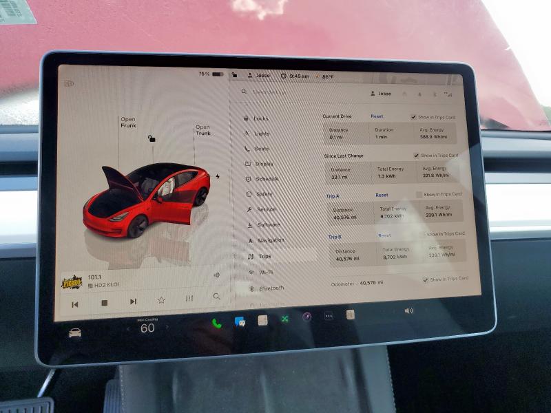 Photo 9 from auction – 2022 TESLA MODEL 3 with VIN 5YJ3E1EA0NF326833