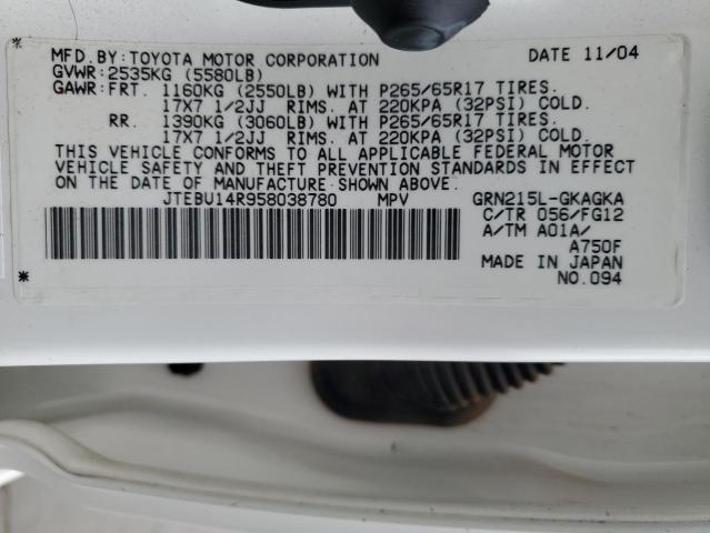 Photo 14 from auction – 2005 TOYOTA 4RUNNER SR with VIN JTEBU14R958038780