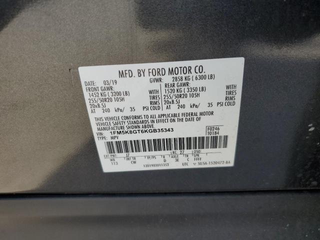 Photo 14 from auction – 2019 FORD EXPLORER with VIN 1FM5K8GT6KGB35343