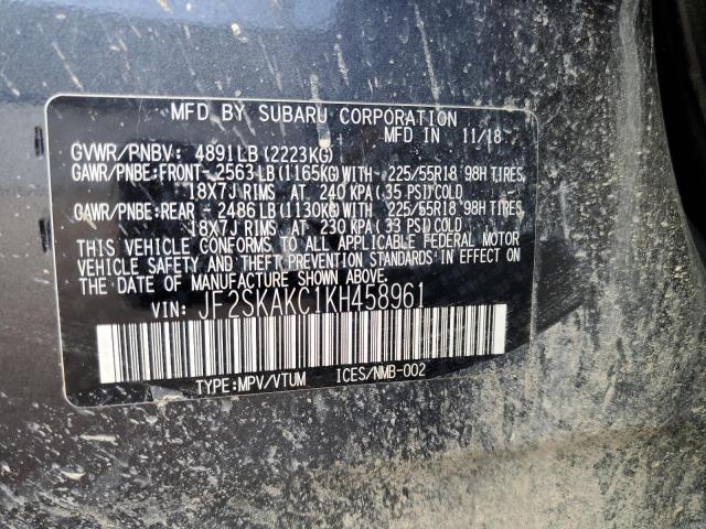 Photo 14 from auction – 2019 SUBARU FORESTER S with VIN JF2SKAKC1KH458961
