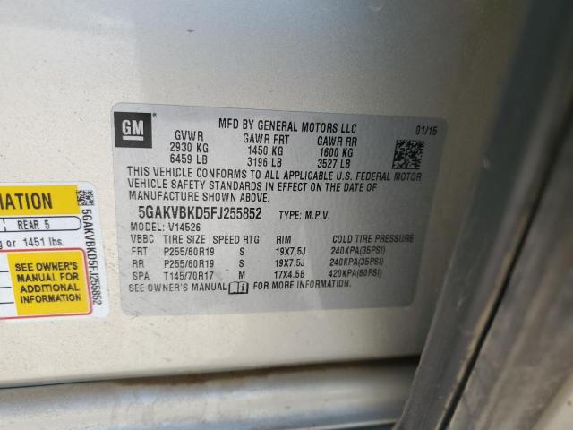 Photo 14 from auction – 2015 BUICK ENCLAVE with VIN 5GAKVBKD5FJ255852