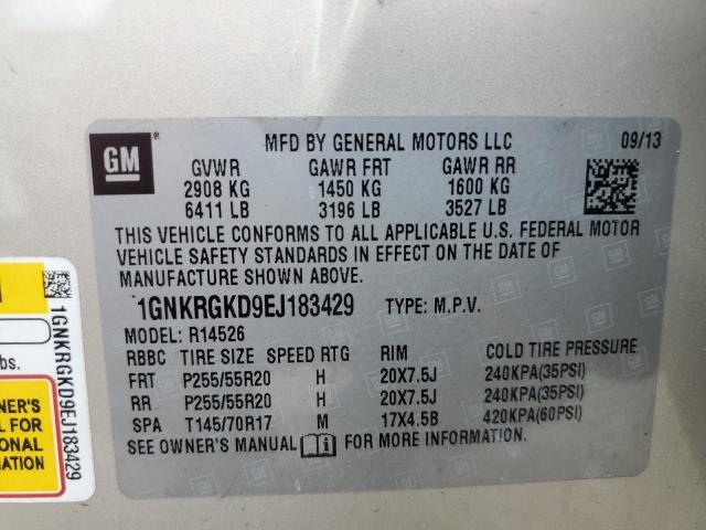 Photo 14 from auction – 2014 CHEVROLET TRAVERSE L with VIN 1GNKRGKD9EJ183429