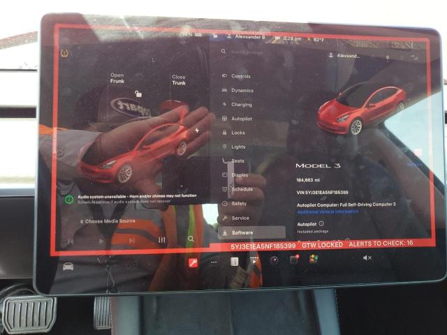 Photo 9 from auction – 2022 TESLA MODEL 3 with VIN 5YJ3E1EA5NF185399
