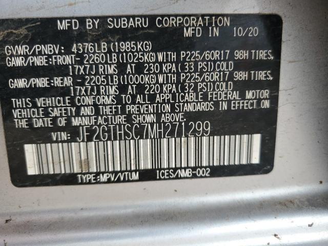 Photo 14 from auction – 2021 SUBARU CROSSTREK with VIN JF2GTHSC7MH271299