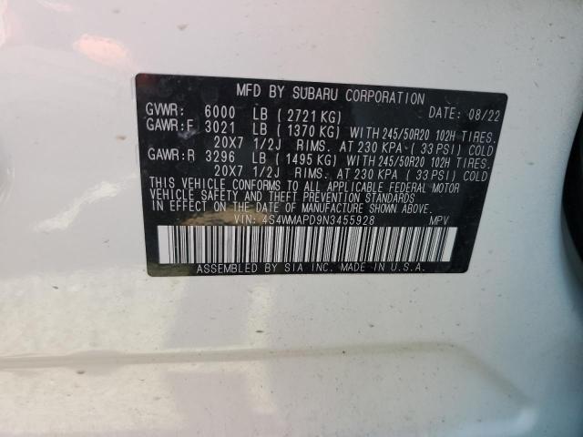 Photo 14 from auction – 2022 SUBARU ASCENT LIM with VIN 4S4WMAPD9N3455928