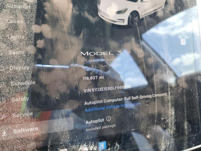 Photo 9 from auction – 2020 TESLA MODEL 3 with VIN 5YJ3E1EB0LF666036