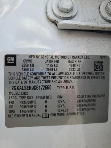 Photo 14 from auction – 2012 GMC TERRAIN SL with VIN 2GKALSEK9C6172660
