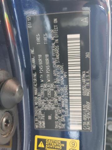 Photo 14 from auction – 2015 TOYOTA HIGHLANDER with VIN 5TDJKRFH9FS124662