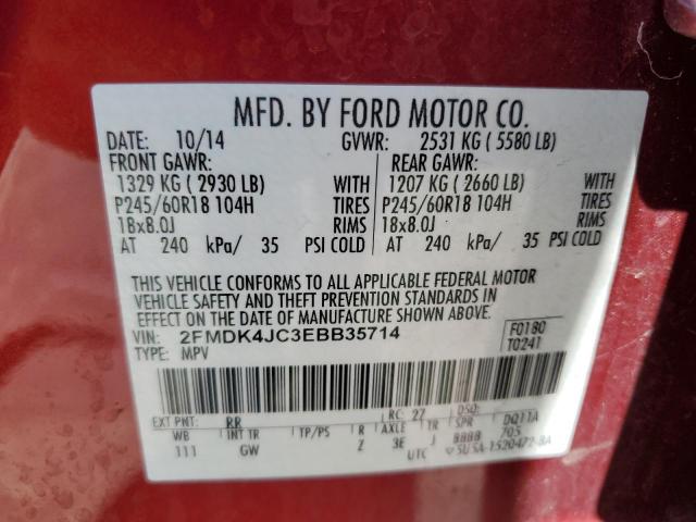 Photo 14 from auction – 2014 FORD EDGE SEL with VIN 2FMDK4JC3EBB35714