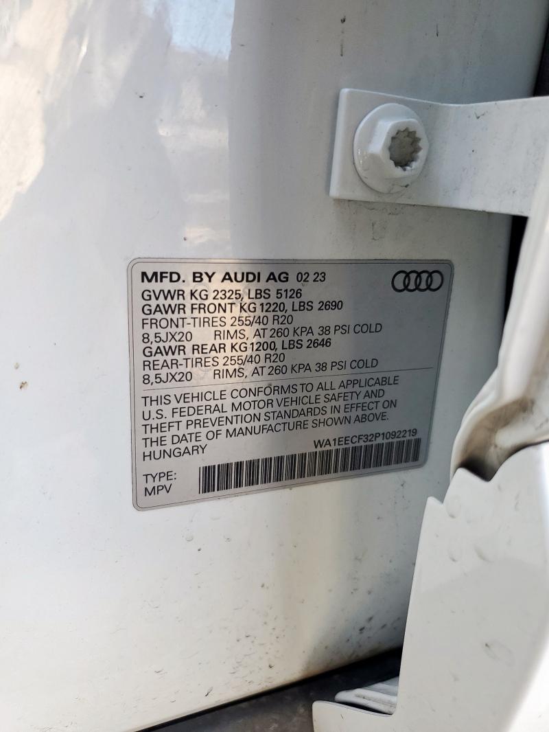 Photo 14 from auction – 2023 AUDI Q3 PREMIUM with VIN WA1EECF32P1092219