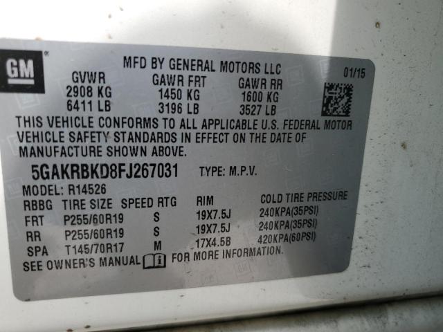 Photo 14 from auction – 2015 BUICK ENCLAVE with VIN 5GAKRBKD8FJ267031
