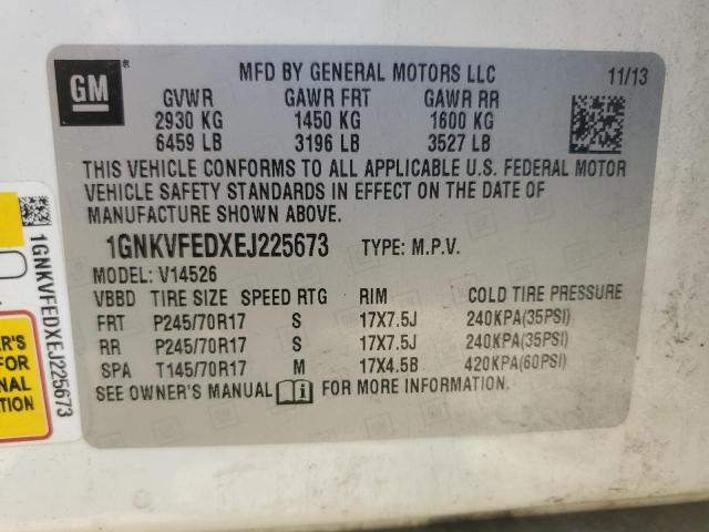 Photo 14 from auction – 2014 CHEVROLET TRAVERSE L with VIN 1GNKVFEDXEJ225673