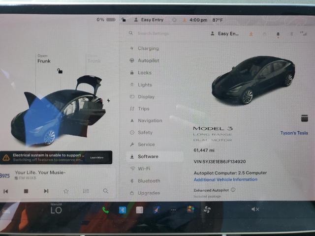 Photo 9 from auction – 2018 TESLA MODEL 3 with VIN 5YJ3E1EB6JF134920