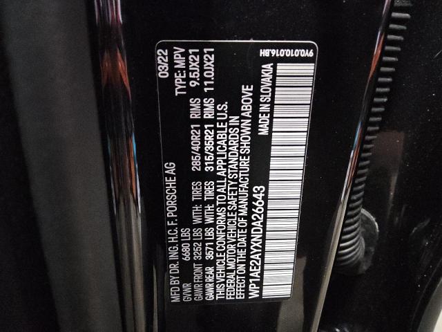 Photo 14 from auction – 2022 PORSCHE CAYENNE E- with VIN WP1AE2AYXNDA26643