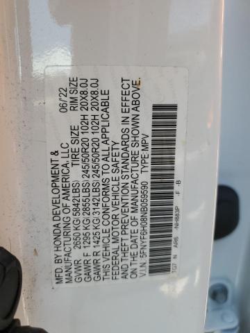 Photo 14 from auction – 2022 HONDA PILOT ELIT with VIN 5FNYF6H08NB059590