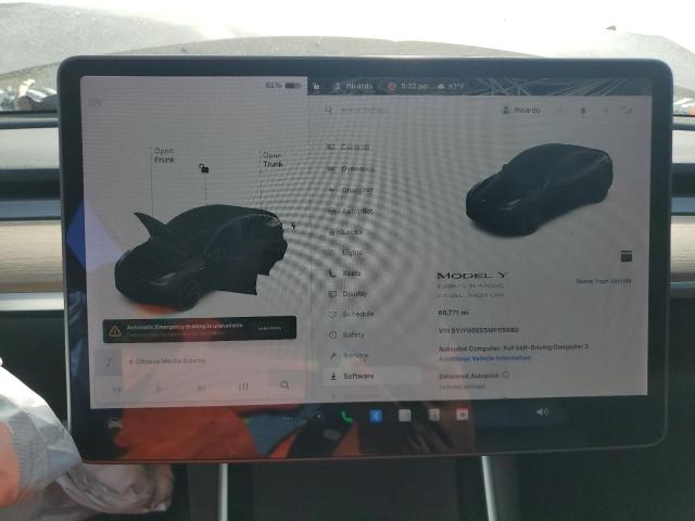 Photo 9 from auction – 2021 TESLA MODEL Y with VIN 5YJYGDEE5MF115680