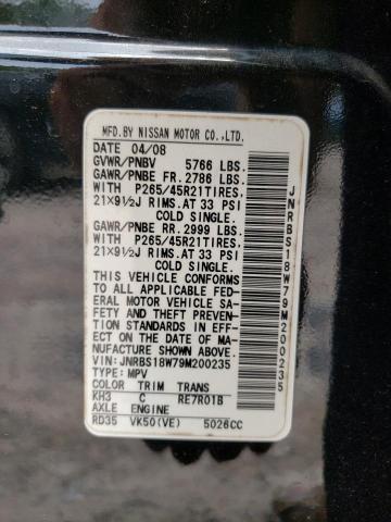 Photo 14 from auction – 2009 INFINITI FX50 with VIN JNRBS18W79M200235