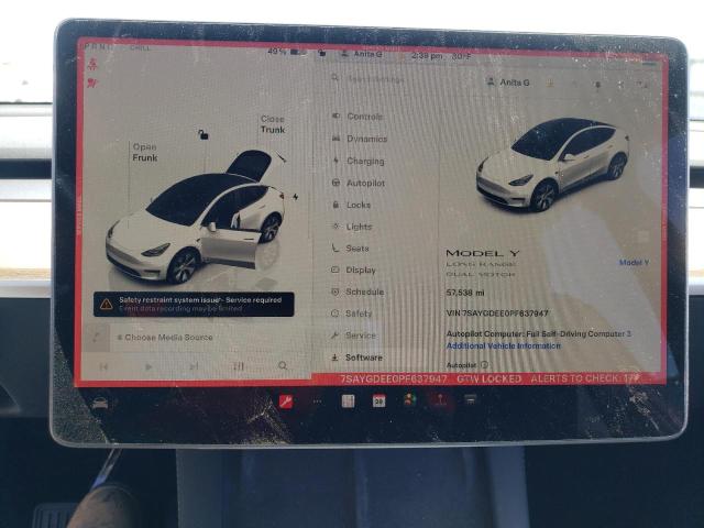 Photo 9 from auction – 2023 TESLA MODEL Y with VIN 7SAYGDEE0PF637947