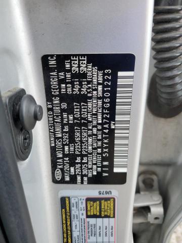 Photo 14 from auction – 2015 KIA SORENTO LX with VIN 5XYKT4A72FG601223