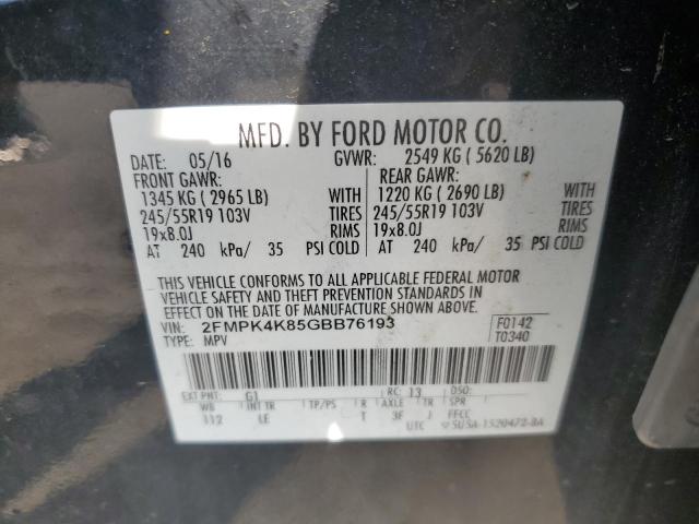 Photo 14 from auction – 2016 FORD EDGE TITAN with VIN 2FMPK4K85GBB76193