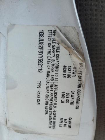 Photo 14 from auction – 2000 SATURN LW1 with VIN 1G8JU82F8YY692119