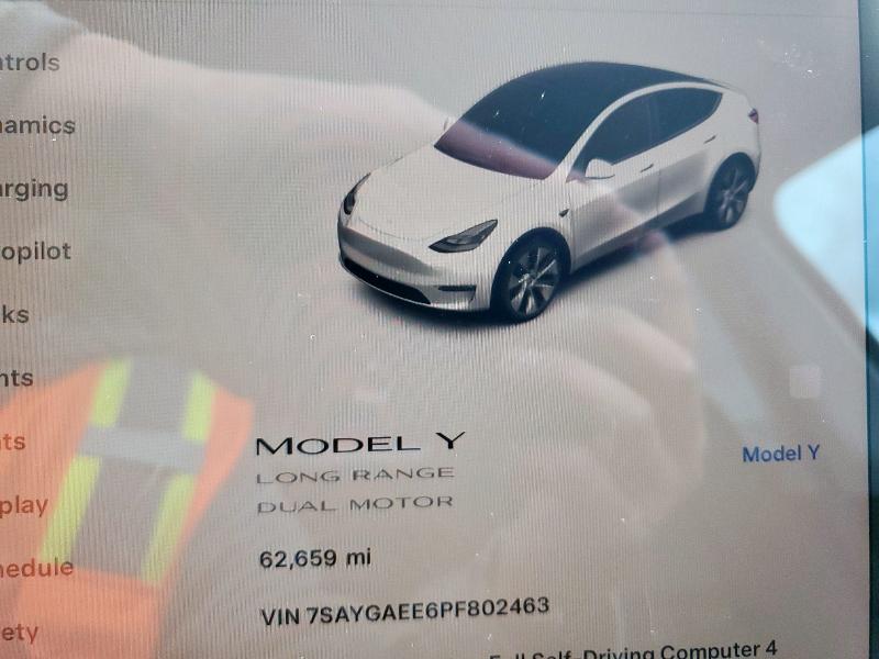 Photo 9 from auction – 2023 TESLA MODEL Y with VIN 7SAYGAEE6PF802463