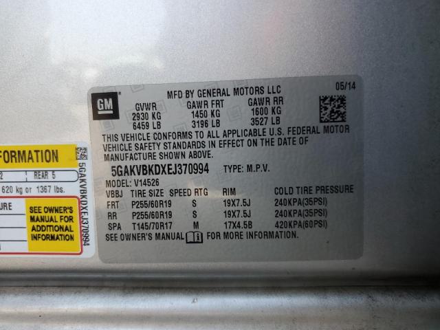 Photo 14 from auction – 2014 BUICK ENCLAVE with VIN 5GAKVBKDXEJ370994
