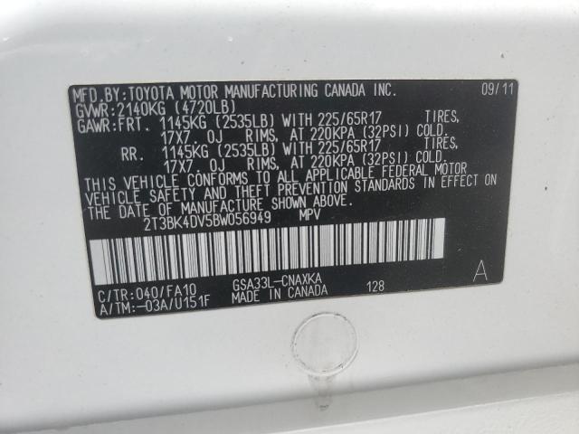 Photo 14 from auction – 2011 TOYOTA RAV4 with VIN 2T3BK4DV5BW056949