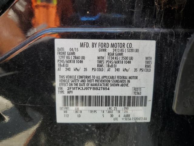 Photo 14 from auction – 2015 FORD EDGE SEL with VIN 2FMTK3J97FBB27854