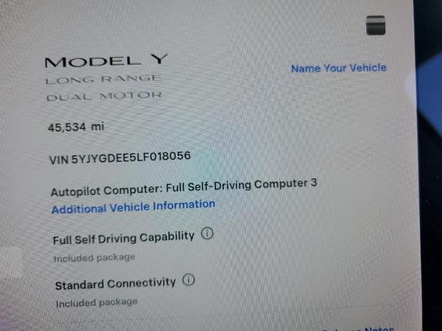 Foto 9 de la subasta – 2020 TESLA MODEL Y con VIN 5YJYGDEE5LF018056